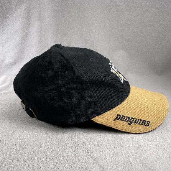 Pittsburgh Penguins Hat Mens One Size Black Strapback Cap NHL Hockey Embroidered - Picture 4 of 10